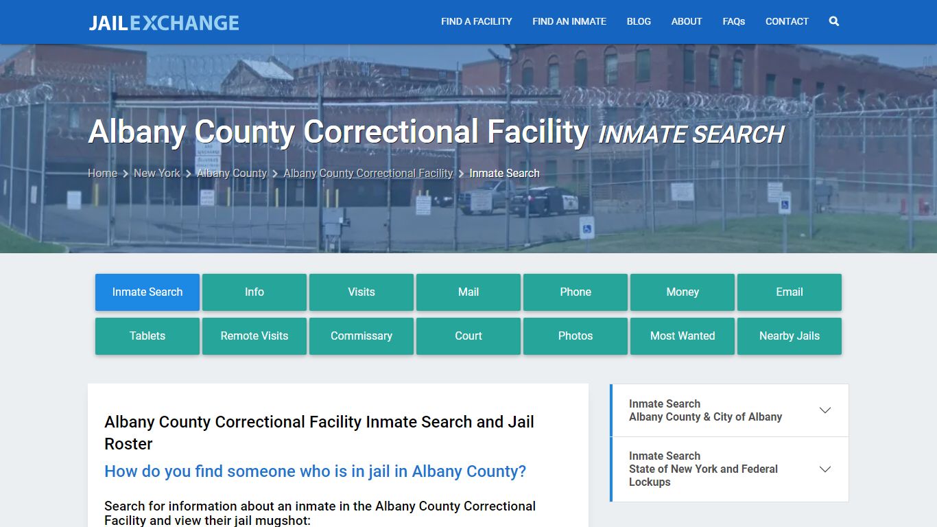 Albany County Correctional Facility Inmate Search - Jail Exchange